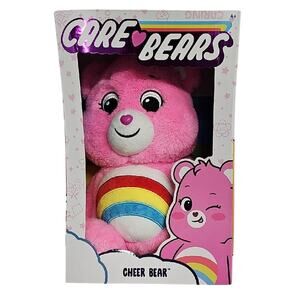 Care Bears NIB Cheer Bear Plush - Pink with Rainbow Belly 2021-12"x7.5"x5.5" Box